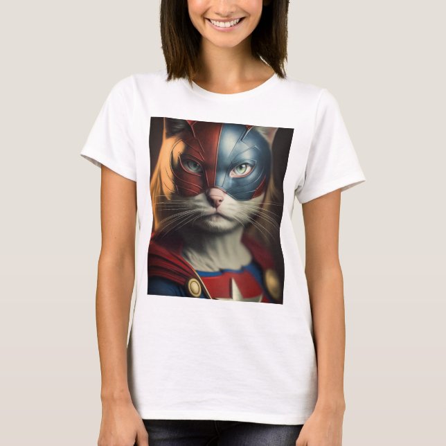 Superhjälte Cat T Shirt (Framsida)