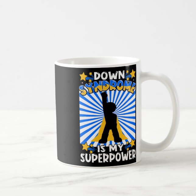 Superhjälte Downs syndrom Medvetenhet Kromosom Sup Kaffemugg (Höger)