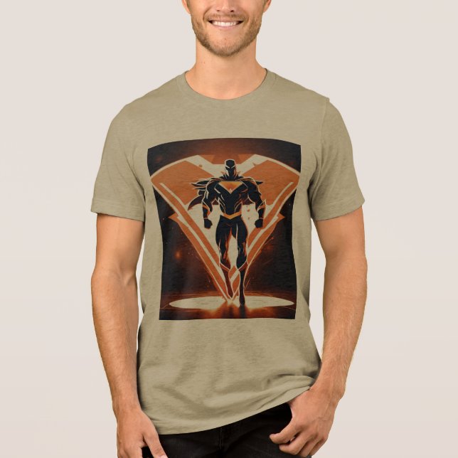 Superhjälte Emblem Tri-Blend T-Shirt (Framsida)