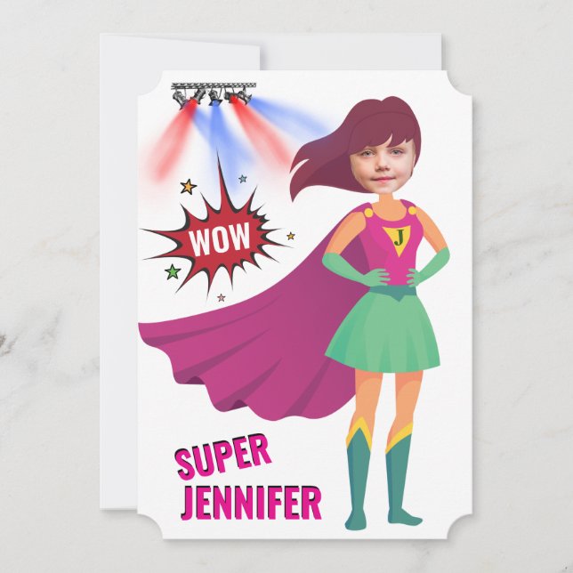 Superhjälte Fantastisk Birthday Fantastisk Unik Inbjudningar (Framsida)
