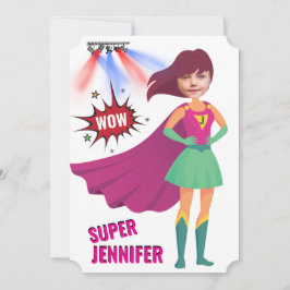 Superhjälte Fantastisk Birthday Fantastisk Unik Inbjudningar