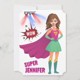 Superhjälte Fantastisk Unik Fantastisk Birthday Inbjudningar