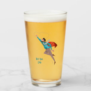 Superhjälte fars dag frostad glas ölmugg