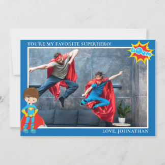 Superhjälte Fars dag Personlig Photo Julkort