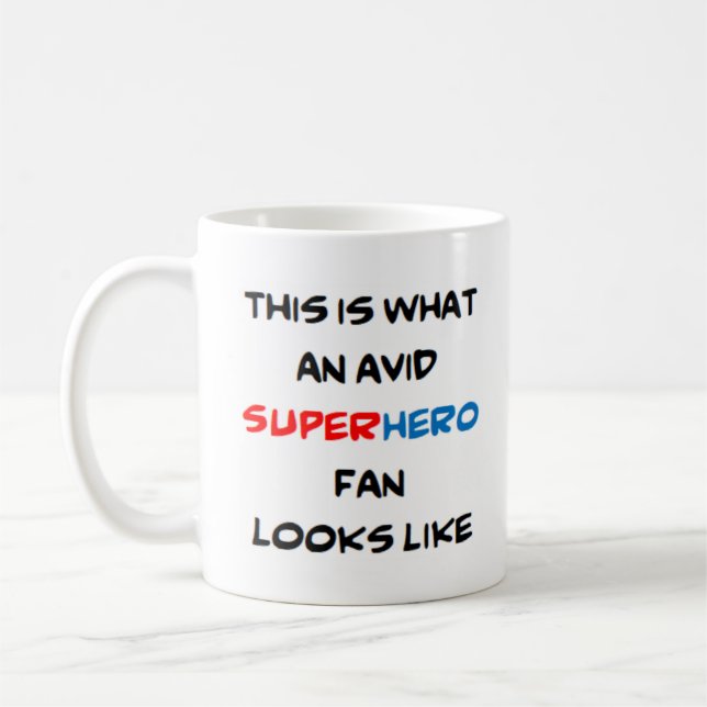 superhjälte fläkt, levande kaffemugg (Vänster)