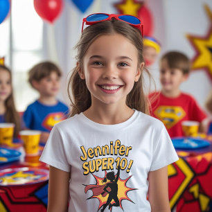 Superhjälte-flickors födelsedag, toppmatta t shirt
