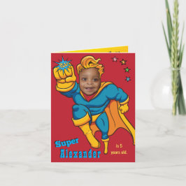 Superhjälte Flies Photo Specialized Birthday Kort