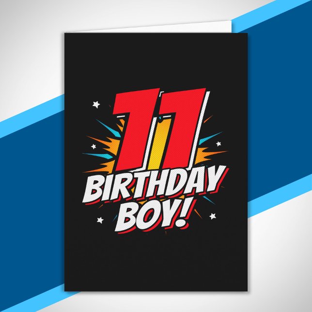 Superhjälte födelsedag - 11 år gammal - 11-årsdag kort (Skapare uppladdad)