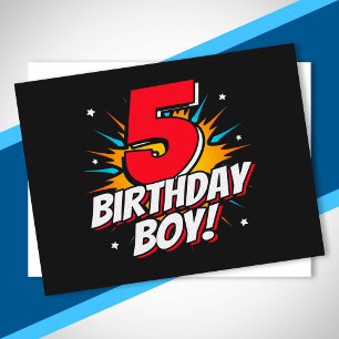 Superhjälte Födelsedags Pojke - 5 År Gammal - 5-år Vykort
