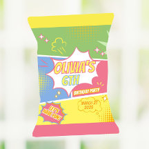 Superhjälte Födelsedagsfest Favor Chip Bag Wrapper