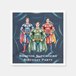 Superhjälte Födelsedagsfest för pojkar Pappersservett
