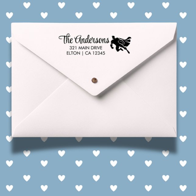 Superhjälte Födelsedagsfest inbjudan Självfärgande Stämpel ( Add fun, personalized touches to invitations and crafts—order yours today!)