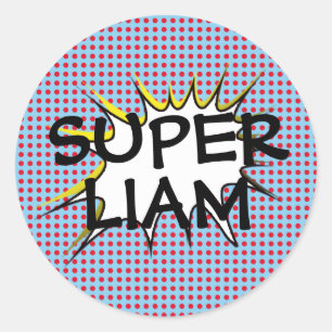 Superhjälte Födelsedagsfest Stickers Runt Klistermärke