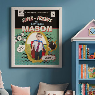 Superhjälte för Tecknaden Retro-Personlig Poster