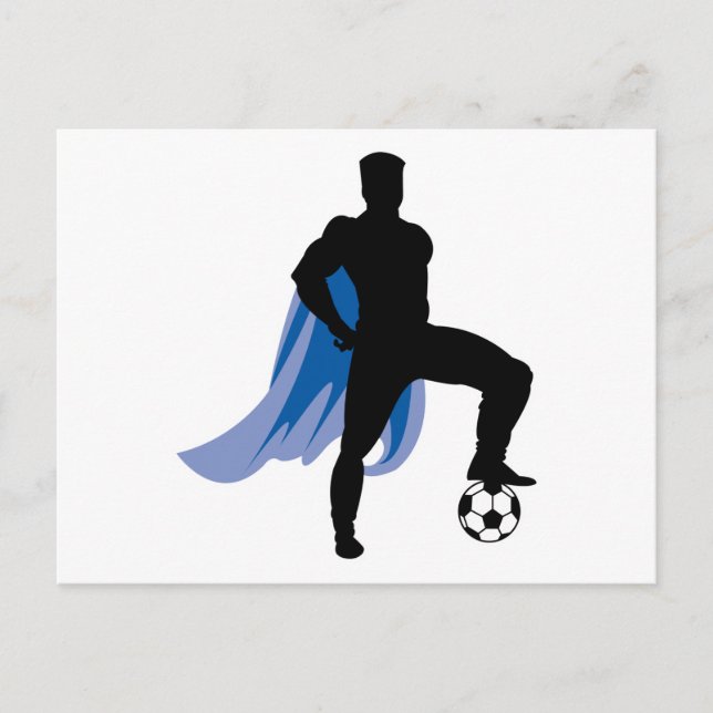 superhjälte fotbollsspelare vykort (Framsida)