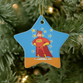Superhjälte från far till Fars dag Julgransprydnad Keramik
