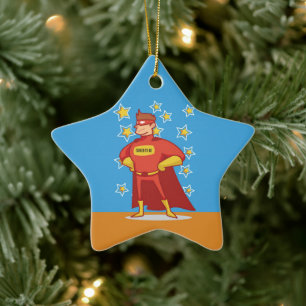 Superhjälte från far till Fars dag Julgransprydnad Keramik