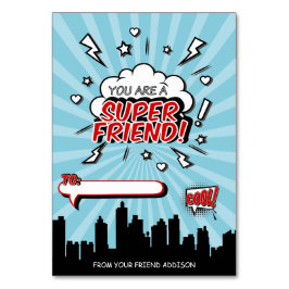 Superhjälte Friend Tecknad Classroom Valentine Car Bordsnummer