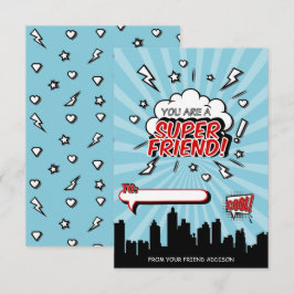 Superhjälte Friend Tecknad Classroom Valentine Car Inbjudningar