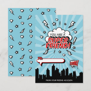 Superhjälte Friend Tecknad Classroom Valentine Car Inbjudningar