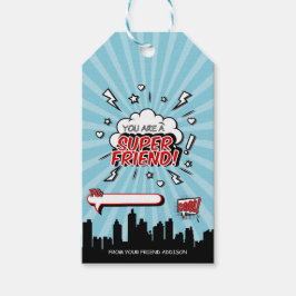 Superhjälte Friend Tecknad Valentine Gift Märkre Presentetikett