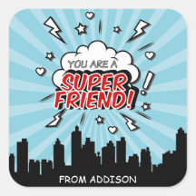 Superhjälte Friend Tecknad Valentine Stickers