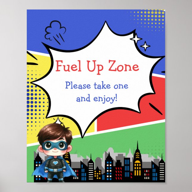 Superhjälte Fuel Up Poster (Framsidan)
