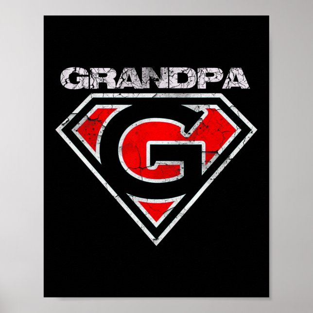 Superhjälte Funny Gift Fars dag Shirt Poster (Framsidan)