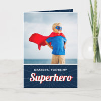 Superhjälte Grandpa Fars dag-fotokort