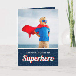 Superhjälte Grandpa Fars dag-fotokort Kort
