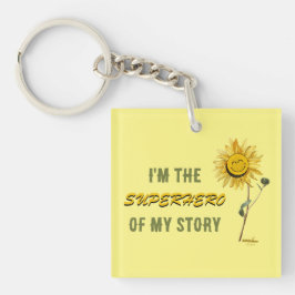 Superhjälte Gult Acrylic Keychain av Adiela Akoo