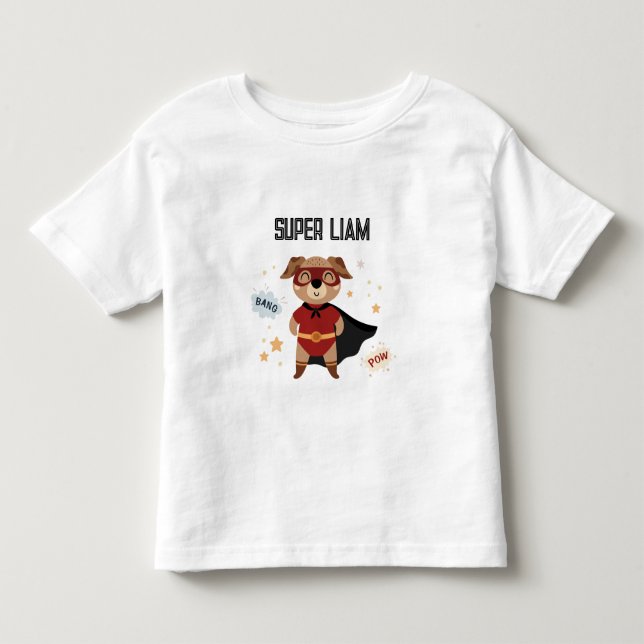 Superhjälte Hund Bebis Småbarn T-shirt (Framsida)