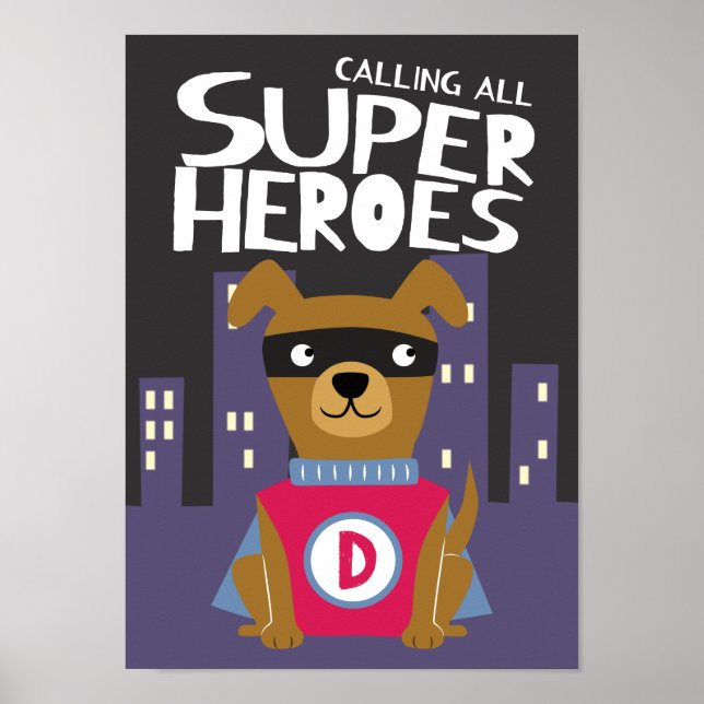 Superhjälte Hund Pojkars Nurserum Poster (Framsidan)