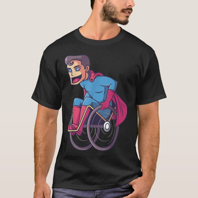 Superhjälte i Amputee Handicap Disability T Shirt (Framsida)
