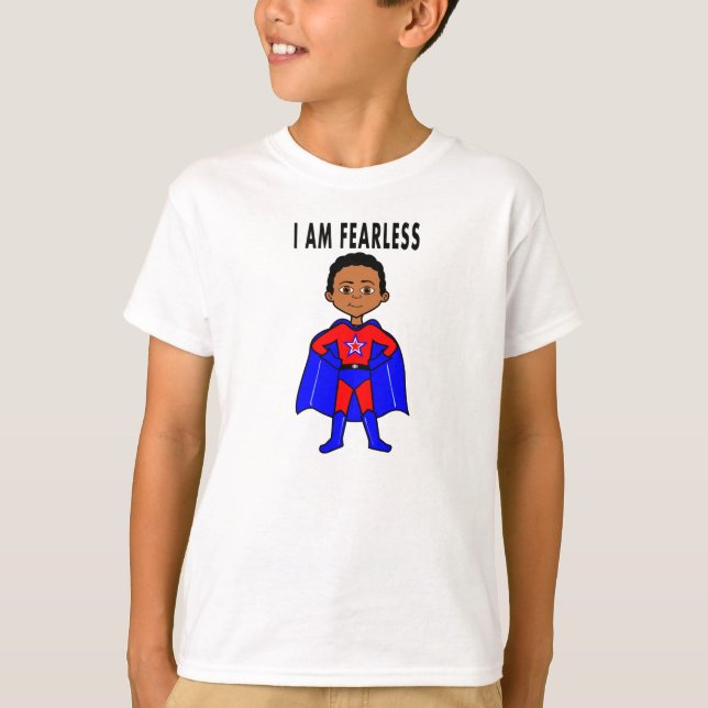 Superhjälte i sleever.. Jag är FEARLESS t-shirt-po T-shirt (Framsida)