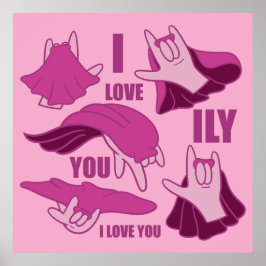 Superhjälte ILY - ASL Design Poster
