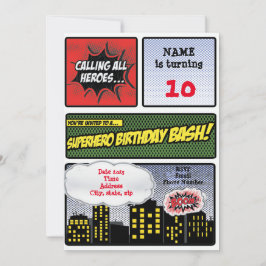 Superhjälte-inbjudan Inbjudningar