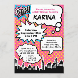 Superhjälte-inbjudan till babyvisningsfest inbjudningar