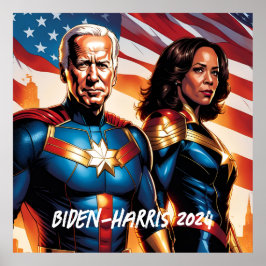 Superhjälte Joe Biden och Kamala Harris Poster