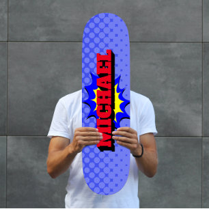 Superhjälte Kids Tecknad Bok Personlig Namn Mini Skateboard Bräda 18,5 Cm