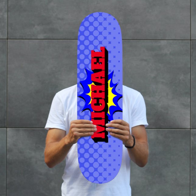 Superhjälte Kids Tecknad Bok Personlig Namn Mini Skateboard Bräda 18,5 Cm (Skapare uppladdad)