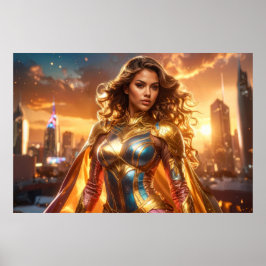SUPERHJÄLTE - KVINNLIG SUPERHJÄLTE POSTER