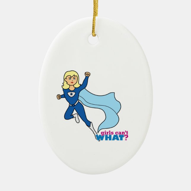 Superhjälte - Light/Blonde Julgransprydnad Keramik (Framsidan)