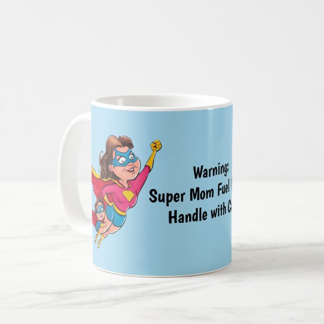 Superhjälte Mamma Personlig Kaffemugg (Framsida vänster)