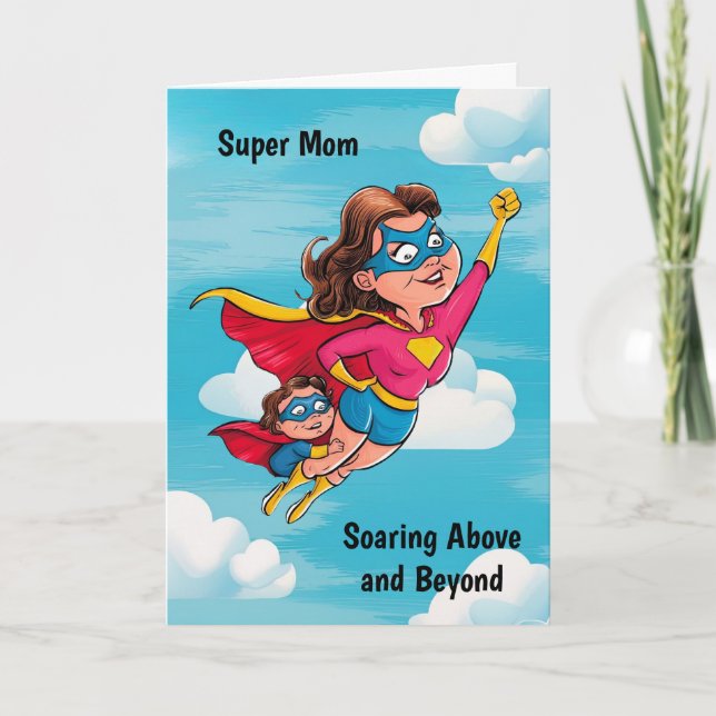 Superhjälte Mamma Personlig Kort (Framsida)