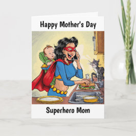 Superhjälte Mamma Personlig Mors dag Kort