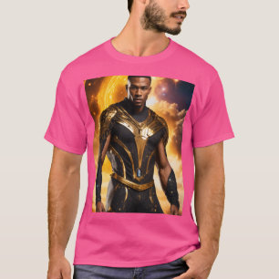 superhjälte med tidsenlig t-shirt