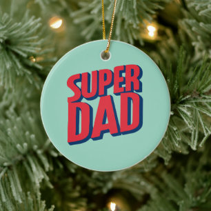 Superhjälte Pappa Julgransprydnad Keramik