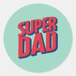 Superhjälte Pappa Runt Klistermärke