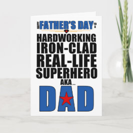 Superhjälte Pappa Typography Fars dag Kort